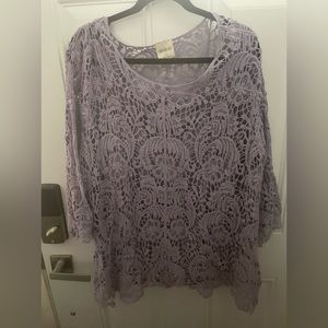Purple crochet top w/lining